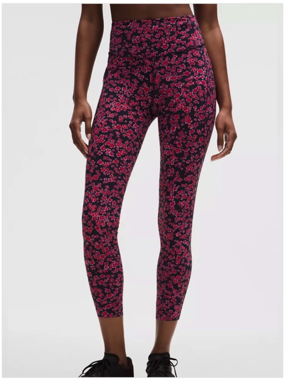 Lululemon Fast and Free HR Tight 25" - Floral Polka Red Multi